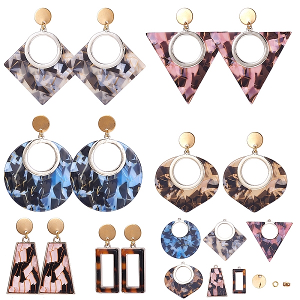 PandaHall DIY Earring Making, with Cellulose Acetate(Resin) Pendants, 304 Stainless Steel Findings, Mixed Color Cellulose Acetate
PandaHall DIY Earring Making, with Cellulose Acetate(Resin) Pendants, 304 Stainless Steel Findings, Mixed Color Cellulose Acetate