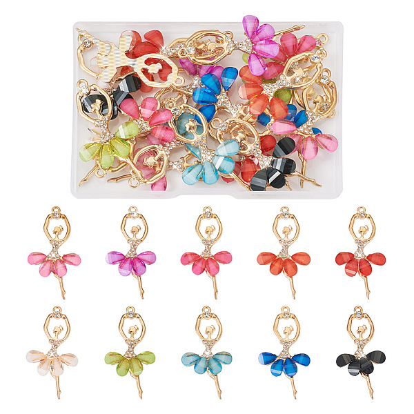 PandaHall 20Pcs 10 Colors Alloy Big Pendants, with Resin & Crystal Rhinestone, Faceted, Ballerina Charms, Golden, Mixed Color..., Multicolor
PandaHall 20Pcs 10 Colors Alloy Big Pendants, with Resin & Crystal Rhinestone, Faceted, Ballerina Charms, Golden, Mixed Color..., Multicolor