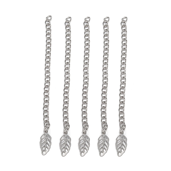 PandaHall 304 Stainless Steel Chain Extender, with Leaf Pendants, Stainless Steel Color, 60mm 304 Stainless Steel
PandaHall 304 Stainless Steel Chain Extender, with Leaf Pendants, Stainless Steel Color, 60mm 304 Stainless Steel