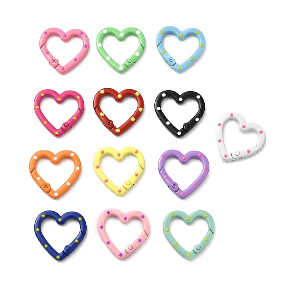 PandaHall Spray Painted Alloy Spring Gate Ring, Heart, Mixed Color, 25x25.5x4mm Alloy Multicolor
PandaHall Spray Painted Alloy Spring Gate Ring, Heart, Mixed Color, 25x25.5x4mm Alloy Multicolor