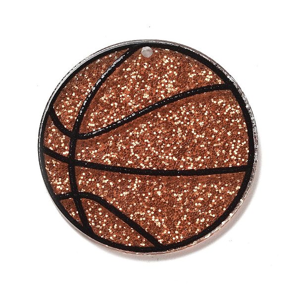 PandaHall Transparent Resin Pendants, Sport Ball Charms with Glitter Powder, Basketball, 35x2mm, Hole: 1.6mm Resin Basketball Brown
PandaHall Transparent Resin Pendants, Sport Ball Charms with Glitter Powder, Basketball, 35x2mm, Hole: 1.6mm Resin Basketball Brown