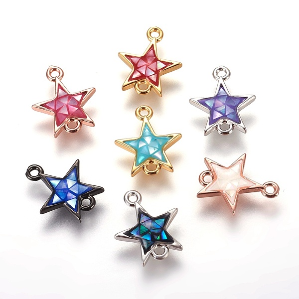 PandaHall Brass Enamel Links connectors, with Freshwater Shell, Star, Mixed Color, 13x11x2.5mm, Hole: 1.2mm Brass+Enamel Star Multicolor
PandaHall Brass Enamel Links connectors, with Freshwater Shell, Star, Mixed Color, 13x11x2.5mm, Hole: 1.2mm Brass+Enamel Star Multicolor