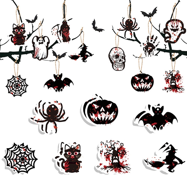 PandaHall 12 Styles Halloween Theme Paper Tags, with Hemp Rope, Gift Tags Hanging Labels for Halloween Decoration, Mixed Color..., Multicolor
PandaHall 12 Styles Halloween Theme Paper Tags, with Hemp Rope, Gift Tags Hanging Labels for Halloween Decoration, Mixed Color..., Multicolor