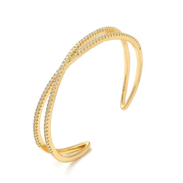 PandaHall Clear Cubic Zirconia Criss Cross Open Cuff Bangle, Rack Plating Brass Jewelry for Women, Lead Free & Cadium Free, Real 18K Gold...
PandaHall Clear Cubic Zirconia Criss Cross Open Cuff Bangle, Rack Plating Brass Jewelry for Women, Lead Free & Cadium Free, Real 18K Gold...
