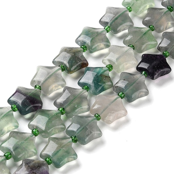 PandaHall Natural Fluorite Beads Strands, with Seed Beads, Puffed Star, 14~15.5x15~16x6.5~7mm, Hole: 1mm, about 24~25pcs/strand...
PandaHall Natural Fluorite Beads Strands, with Seed Beads, Puffed Star, 14~15.5x15~16x6.5~7mm, Hole: 1mm, about 24~25pcs/strand...