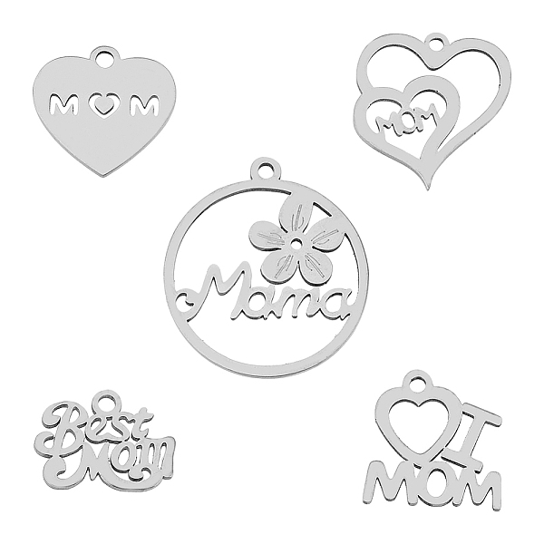 PandaHall HOBBIESAY 30Pcs 5 Style 201 & 304 Stainless Steel Pendants, Mixed Shapes, Mother's Day Theme, Stainless Steel Color...
PandaHall HOBBIESAY 30Pcs 5 Style 201 & 304 Stainless Steel Pendants, Mixed Shapes, Mother's Day Theme, Stainless Steel Color...