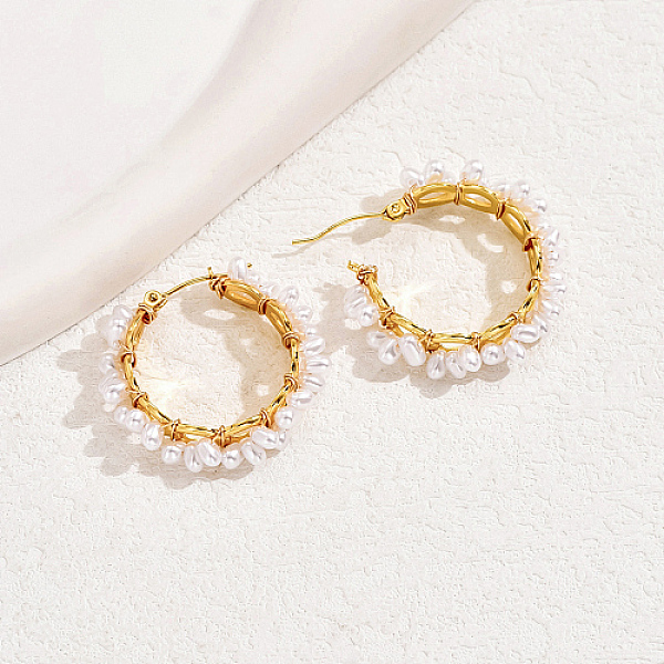 PandaHall Stainless Steel Hoop Earrings for Women, Golden, Ring, 32x32mm Stainless Steel Ring
PandaHall Stainless Steel Hoop Earrings for Women, Golden, Ring, 32x32mm Stainless Steel Ring