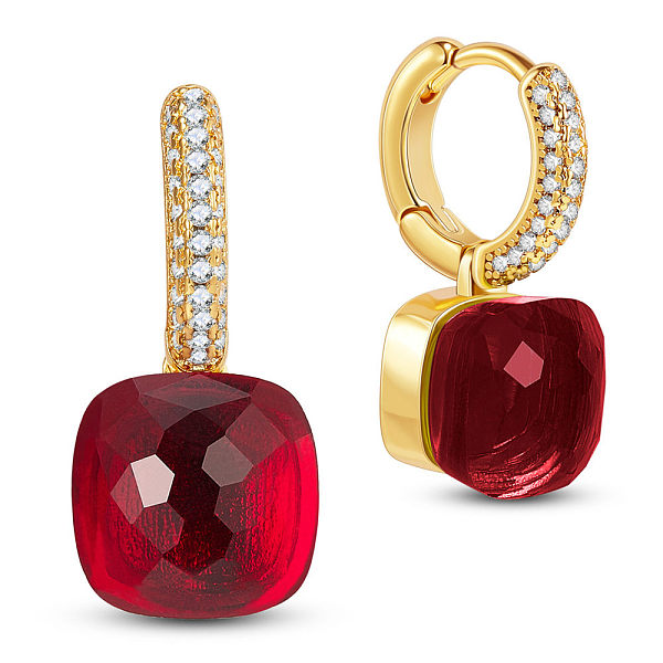 PandaHall SHEGRACE Brass Dangle Earrings, with Grade AAA Cubic Zirconia and Glass, Square, Real 18K Gold Plated, Red, 21mm Cubic Zirconia...
PandaHall SHEGRACE Brass Dangle Earrings, with Grade AAA Cubic Zirconia and Glass, Square, Real 18K Gold Plated, Red, 21mm Cubic Zirconia...