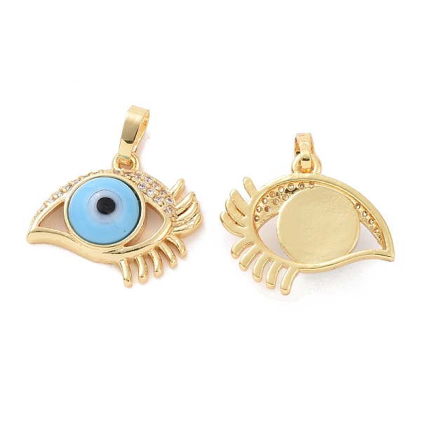 PandaHall Brass Micro Pave Cubic Zirconia Pendants, with Handmade Evil Eye Lampwork, Eye Charm, Real 18K Gold Plated, Light Sky Blue...
PandaHall Brass Micro Pave Cubic Zirconia Pendants, with Handmade Evil Eye Lampwork, Eye Charm, Real 18K Gold Plated, Light Sky Blue...
