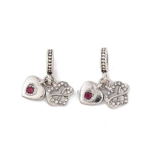 PandaHall Rack Plating Alloy Crystal & Siam Rhinestone European Dangle Charms, Infinity Heart Large Hole Pendants, Platinum, 24mm, Heart..., Clear
PandaHall Rack Plating Alloy Crystal & Siam Rhinestone European Dangle Charms, Infinity Heart Large Hole Pendants, Platinum, 24mm, Heart..., Clear
