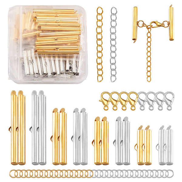 PandaHall Jewelry Iron Slide On End Clasp Tubes, 304 Stainless Steel Open Jump Rings, Zinc Alloy Lobster Claw Clasps and Iron Chain...
PandaHall Jewelry Iron Slide On End Clasp Tubes, 304 Stainless Steel Open Jump Rings, Zinc Alloy Lobster Claw Clasps and Iron Chain...