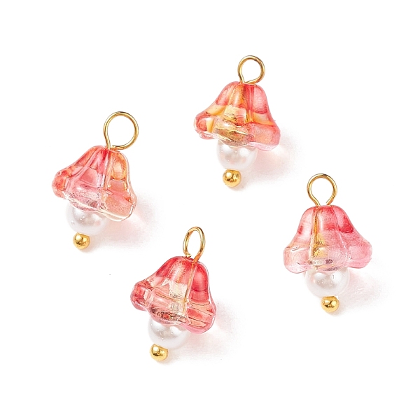 PandaHall Electroplate Glass Charms, with Golden Plated Brass Findings and Glass Pearl Round Beads, Trumpet Flower, Tomato, 14x9x9mm, Hole..., Red
PandaHall Electroplate Glass Charms, with Golden Plated Brass Findings and Glass Pearl Round Beads, Trumpet Flower, Tomato, 14x9x9mm, Hole..., Red