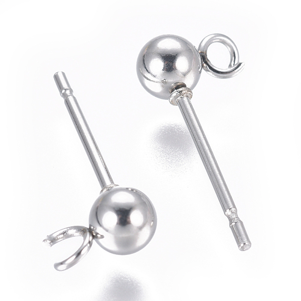 PandaHall 304 Stainless Steel Ear Stud Components, with Loop, Ball, Stainless Steel Color, 15x4mm, Hole: 1.5~2mm, Pin: 0.8mm 304 Stainless...
PandaHall 304 Stainless Steel Ear Stud Components, with Loop, Ball, Stainless Steel Color, 15x4mm, Hole: 1.5~2mm, Pin: 0.8mm 304 Stainless...