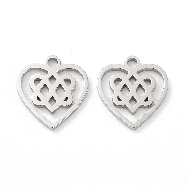 PandaHall 316 Surgical Stainless Steel Charms, Manual Polishing, Laser Cut, Heart with Knot Charm, Stainless Steel Color, 13.5x12.5x1mm...
PandaHall 316 Surgical Stainless Steel Charms, Manual Polishing, Laser Cut, Heart with Knot Charm, Stainless Steel Color, 13.5x12.5x1mm...
