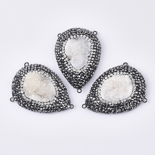 PandaHall Dyed Natural Druzy Quartz Chandelier Components Links, with Gunmetal Iron Loop, Polymer Clay Rhinestones & PU Leather, Teardrop..., White
PandaHall Dyed Natural Druzy Quartz Chandelier Components Links, with Gunmetal Iron Loop, Polymer Clay Rhinestones & PU Leather, Teardrop..., White