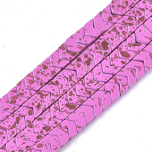 PandaHall Spray Painted Non-magnetic Synthetic Hematite Beads Strands, Arrow/Chevron, Camellia, 6x6x2.5mm, Hole: 0.7mm, about 108pcs/strand..., Pink
PandaHall Spray Painted Non-magnetic Synthetic Hematite Beads Strands, Arrow/Chevron, Camellia, 6x6x2.5mm, Hole: 0.7mm, about 108pcs/strand..., Pink