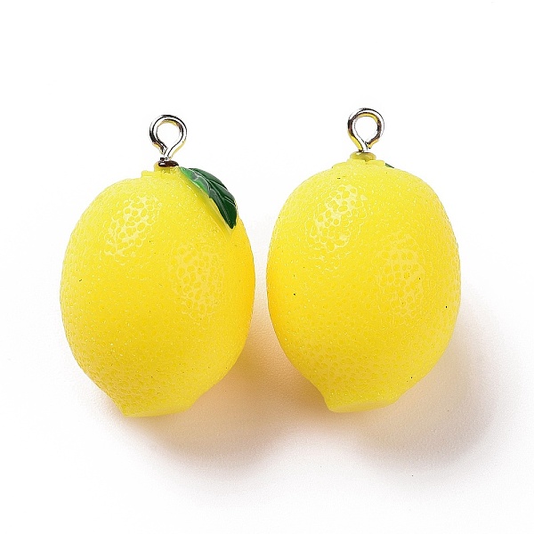 PandaHall Opaque Resin Fruit Pendants, Lemon Charms, with Platinum Tone Iron Loops, Yellow, 31x19.5x19mm, Hole: 2mm Iron+Resin Fruit Yellow
PandaHall Opaque Resin Fruit Pendants, Lemon Charms, with Platinum Tone Iron Loops, Yellow, 31x19.5x19mm, Hole: 2mm Iron+Resin Fruit Yellow