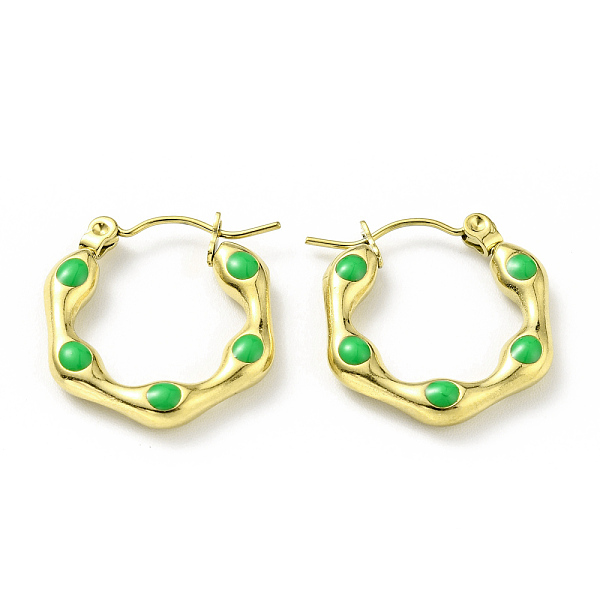 PandaHall Ion Plating(IP) 304 Stainless Steel Hexagon Hoop Earrings with Enamel for Women, Golden, Lime Green, 20x19x3mm, Pin: 0.8mm 304...
PandaHall Ion Plating(IP) 304 Stainless Steel Hexagon Hoop Earrings with Enamel for Women, Golden, Lime Green, 20x19x3mm, Pin: 0.8mm 304...