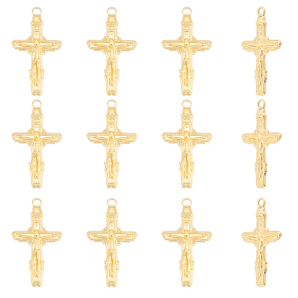 PandaHall Unicraftale 12Pcs Ion Plating(IP) 304 Stainless Steel Pendants, Crucifix Cross Charm, Real 18K Gold Plated, 37x20x2mm, Hole: 2.8mm...
PandaHall Unicraftale 12Pcs Ion Plating(IP) 304 Stainless Steel Pendants, Crucifix Cross Charm, Real 18K Gold Plated, 37x20x2mm, Hole: 2.8mm...