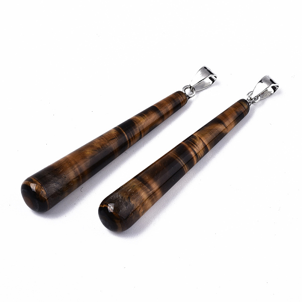 PandaHall Natural Tiger Eye Big Pendants, with Platinum Tone Iron Pinch Bail, Teardrop, 58.5~59.5x10mm, Hole: 4x6.5mm Tiger Eye Teardrop
PandaHall Natural Tiger Eye Big Pendants, with Platinum Tone Iron Pinch Bail, Teardrop, 58.5~59.5x10mm, Hole: 4x6.5mm Tiger Eye Teardrop