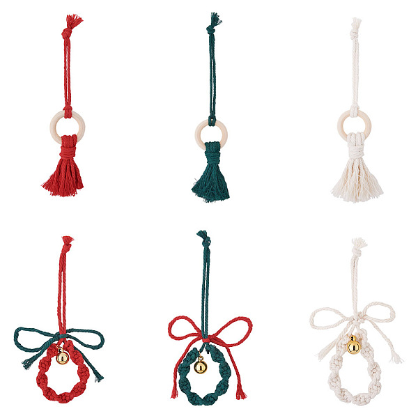 PandaHall Crafans 2 Sets 2 Style Christmas Theme Cotton Weave Pendant Decorations Sets, Ring with Tassel & Bell & Bowknot, for Wedding..., Multicolor
PandaHall Crafans 2 Sets 2 Style Christmas Theme Cotton Weave Pendant Decorations Sets, Ring with Tassel & Bell & Bowknot, for Wedding..., Multicolor