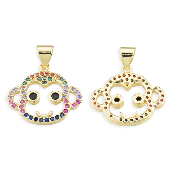 PandaHall Brass Micro Pave Cubic Zirconia Pendants, with Brass Snap on Bails, Nickel Free, Real 18K Gold Plated, Monkey Charm, Colorful...
PandaHall Brass Micro Pave Cubic Zirconia Pendants, with Brass Snap on Bails, Nickel Free, Real 18K Gold Plated, Monkey Charm, Colorful...