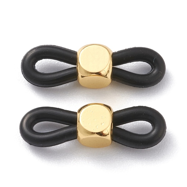PandaHall Eyeglass Holders, Glasses Rubber Loop Ends, with Cube Brass Beads, Black, 20x6x5mm Synthetic Rubber Black
PandaHall Eyeglass Holders, Glasses Rubber Loop Ends, with Cube Brass Beads, Black, 20x6x5mm Synthetic Rubber Black