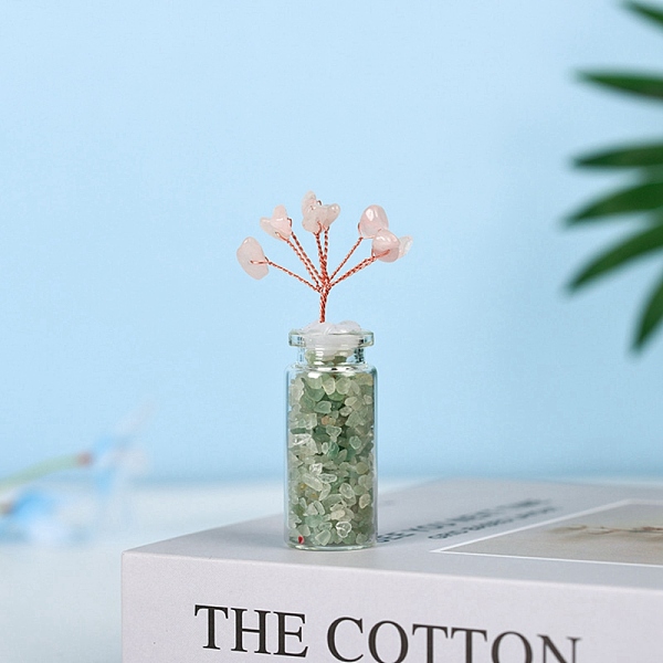 PandaHall Chip Natural Green Aventuriine & Rose Quartz Display Decorations, with Glass Bottle and Copper Wire, Wishing Tree, 81x26x21.5mm...
PandaHall Chip Natural Green Aventuriine & Rose Quartz Display Decorations, with Glass Bottle and Copper Wire, Wishing Tree, 81x26x21.5mm...