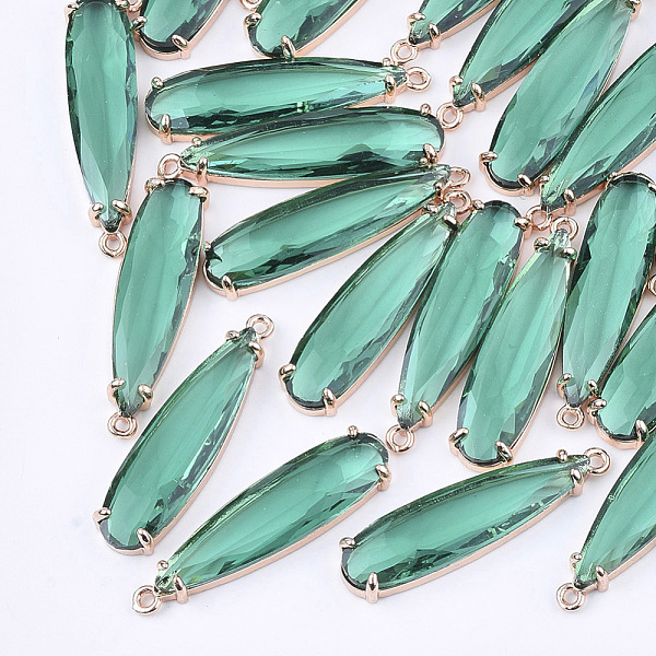 PandaHall Transparent Glass Pendants, with Brass Findings, Faceted, Teardrop, Light Gold, Sea Green, 32x8x4mm, Hole: 1.2mm Brass+Glass...
PandaHall Transparent Glass Pendants, with Brass Findings, Faceted, Teardrop, Light Gold, Sea Green, 32x8x4mm, Hole: 1.2mm Brass+Glass...
