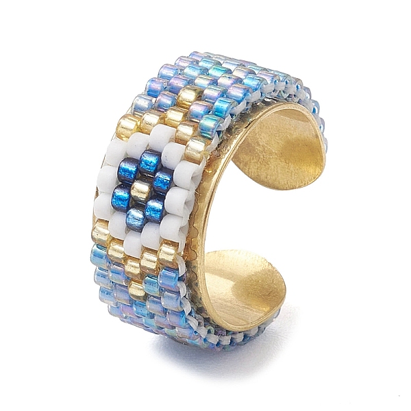 PandaHall Glass Seed Beads Cuff Rings, 304 Stainless Steel Wide Band Open Rings for Women, Deep Sky Blue, 10mm, Inner Diameter: Adjustable..., Multicolor
PandaHall Glass Seed Beads Cuff Rings, 304 Stainless Steel Wide Band Open Rings for Women, Deep Sky Blue, 10mm, Inner Diameter: Adjustable..., Multicolor