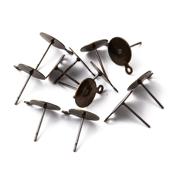 PandaHall Brass Stud Earring Findings, with Iron Pin and Loop, Antique Bronze, 14x10x0.1mm, Hole: 1mm Brass Others
PandaHall Brass Stud Earring Findings, with Iron Pin and Loop, Antique Bronze, 14x10x0.1mm, Hole: 1mm Brass Others
