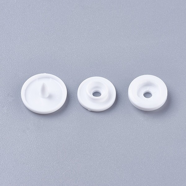 PandaHall Resin Snap Fasteners, Raincoat Buttons, Flat Round, White, Cap: 12x6.5mm, Pin: 2mm, Stud: 10.5x3.5mm, Hole: 2mm, Socket: 10.5x3mm...
PandaHall Resin Snap Fasteners, Raincoat Buttons, Flat Round, White, Cap: 12x6.5mm, Pin: 2mm, Stud: 10.5x3.5mm, Hole: 2mm, Socket: 10.5x3mm...
