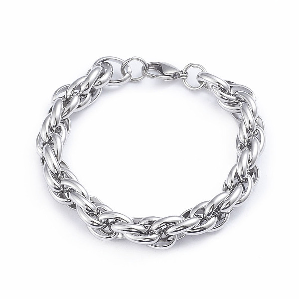 PandaHall 304 Stainless Steel Rope Chain Bracelets, with Lobster Claw Clasps, Stainless Steel Color, 8-5/8 inch(22cm) 304 Stainless Steel
PandaHall 304 Stainless Steel Rope Chain Bracelets, with Lobster Claw Clasps, Stainless Steel Color, 8-5/8 inch(22cm) 304 Stainless Steel