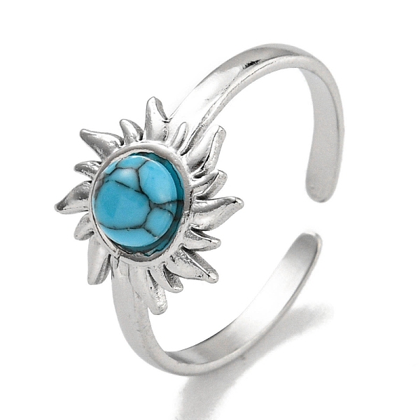 PandaHall 304 Stainless Steel Synthetic Turquoise Cuff Rings, Sun Open Rings for Women, Stainless Steel Color, Adjustable Synthetic...
PandaHall 304 Stainless Steel Synthetic Turquoise Cuff Rings, Sun Open Rings for Women, Stainless Steel Color, Adjustable Synthetic...