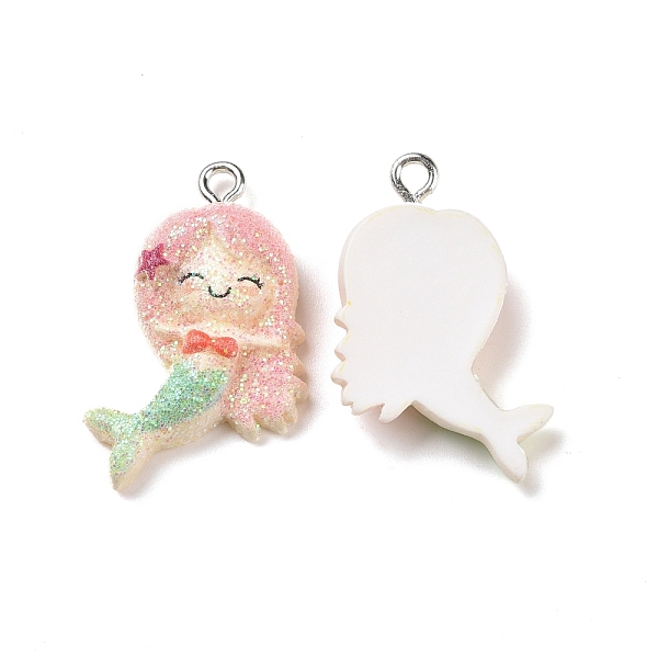 PandaHall Ocean Theme Opaque Resin Pendants, with Glitter Powder and Platinum Tone Iron Loops, Girl Charm, Colorful, Mermaid Pattern...
PandaHall Ocean Theme Opaque Resin Pendants, with Glitter Powder and Platinum Tone Iron Loops, Girl Charm, Colorful, Mermaid Pattern...