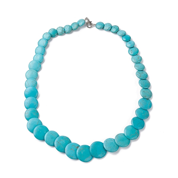 PandaHall Dyed Synthetic Turquoise Flat Round Graduated Beaded Necklaces, with Iron Clasps, Dark Turquoise, 19.88 inch(50.5cm) Synthetic...
PandaHall Dyed Synthetic Turquoise Flat Round Graduated Beaded Necklaces, with Iron Clasps, Dark Turquoise, 19.88 inch(50.5cm) Synthetic...