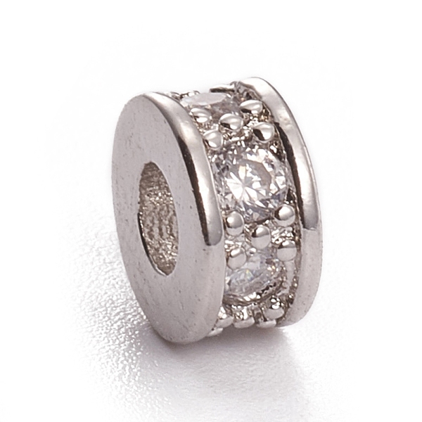 PandaHall Brass Micro Pave Cubic Zirconia Spacer Beads, Flat Round, Platinum, 6x3.5mm, Hole: 2.5mm Brass+Cubic Zirconia Flat Round Clear
PandaHall Brass Micro Pave Cubic Zirconia Spacer Beads, Flat Round, Platinum, 6x3.5mm, Hole: 2.5mm Brass+Cubic Zirconia Flat Round Clear