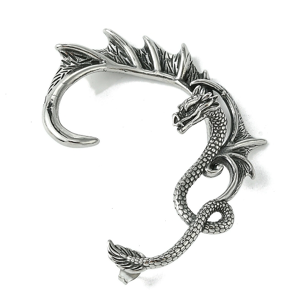 PandaHall 316 Surgical Stainless Steel Cuff Earrings, Dragon, Left, Antique Silver, 60.5x48.5mm 316 Surgical Stainless Steel Dragon
PandaHall 316 Surgical Stainless Steel Cuff Earrings, Dragon, Left, Antique Silver, 60.5x48.5mm 316 Surgical Stainless Steel Dragon