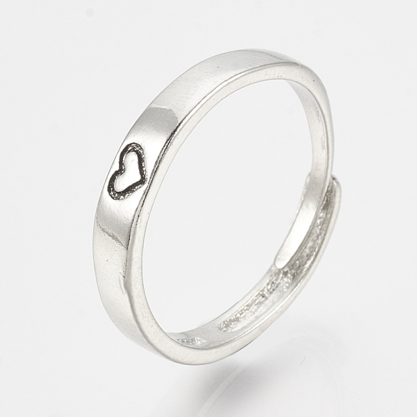 PandaHall Adjustable Alloy Finger Rings, Heart, Antique Silver, Size 9, 19mm Alloy
PandaHall Adjustable Alloy Finger Rings, Heart, Antique Silver, Size 9, 19mm Alloy