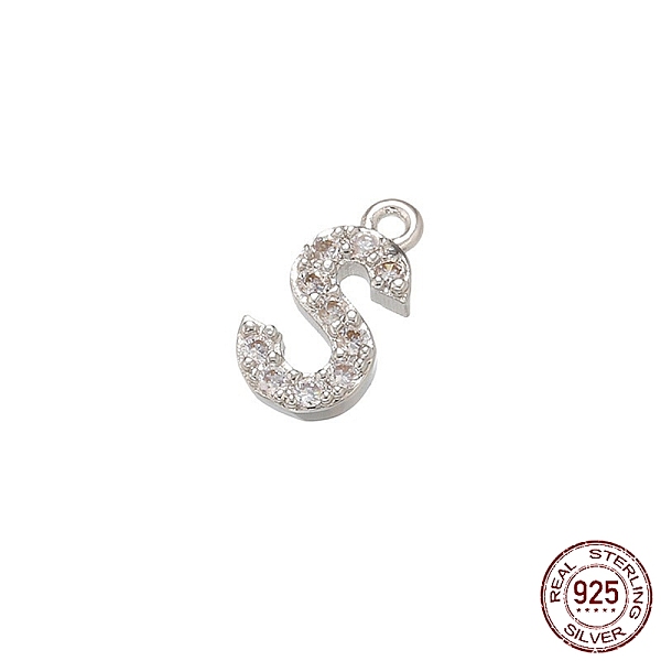 PandaHall Real Platinum Plated Rhodium Plated 925 Sterling Silver Micro Pave Clear Cubic Zirconia Charms, Initial Letter, Letter S...
PandaHall Real Platinum Plated Rhodium Plated 925 Sterling Silver Micro Pave Clear Cubic Zirconia Charms, Initial Letter, Letter S...