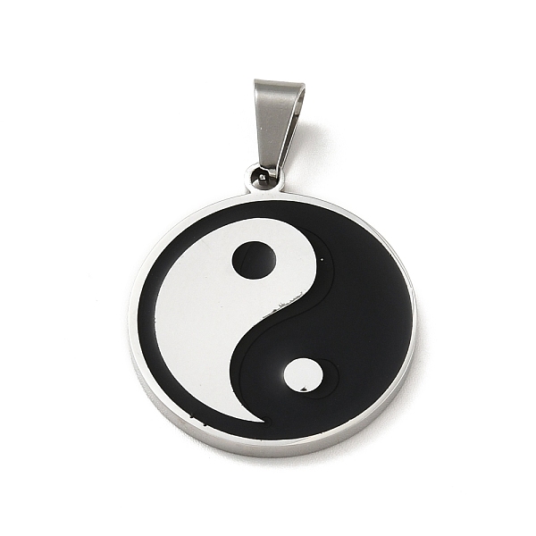 PandaHall 304 Stainless Steel Enamel Pendants, Flat Round with Yin Yang, Stainless Steel Color, 30x27x2mm, Hole: 9x4mm Stainless...
PandaHall 304 Stainless Steel Enamel Pendants, Flat Round with Yin Yang, Stainless Steel Color, 30x27x2mm, Hole: 9x4mm Stainless...
