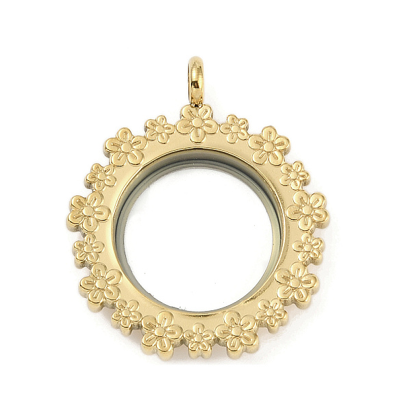 PandaHall Ion Plating(IP) 304 Stainless Stee Locket Pendants, with Glass, Flat Round with Flower Charm, Real 18K Gold Plated, 41x35x6mm...
PandaHall Ion Plating(IP) 304 Stainless Stee Locket Pendants, with Glass, Flat Round with Flower Charm, Real 18K Gold Plated, 41x35x6mm...