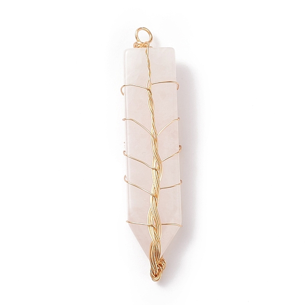 PandaHall Natural Rose Quartz Big Pendants, with Light Gold Tone Copper Wire Wrapped, Sword, 61~63x13.5~15x7.5~8mm, Hole: 3.5mm Rose Quartz...
PandaHall Natural Rose Quartz Big Pendants, with Light Gold Tone Copper Wire Wrapped, Sword, 61~63x13.5~15x7.5~8mm, Hole: 3.5mm Rose Quartz...
