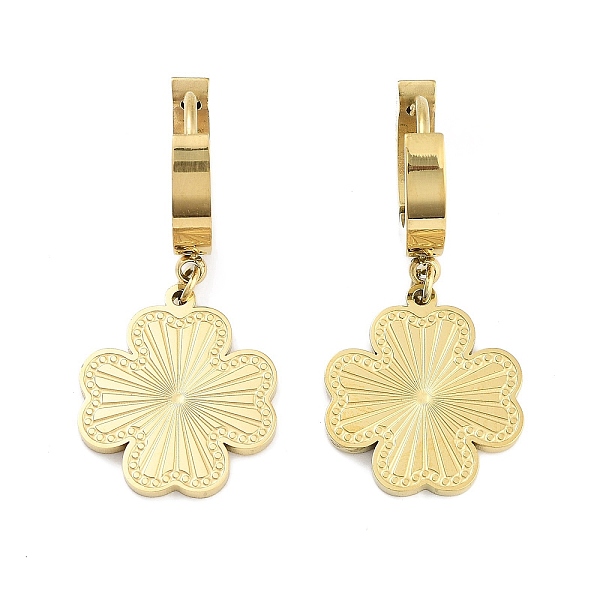 PandaHall Real 18K Gold Plated 304 Stainless Steel Dangle Earrings, Hoop Earrings for Women, Clover, 31.5x15mm 304 Stainless Steel Clover
PandaHall Real 18K Gold Plated 304 Stainless Steel Dangle Earrings, Hoop Earrings for Women, Clover, 31.5x15mm 304 Stainless Steel Clover