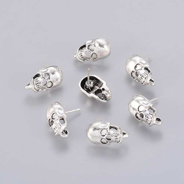PandaHall Tibetan Style Stud Earring Findings, with Loop, Lead Free & Nickel Free, Skull, Antique Silver, 16x9mm, Hole: 2mm, Pin: 1mm Alloy...
PandaHall Tibetan Style Stud Earring Findings, with Loop, Lead Free & Nickel Free, Skull, Antique Silver, 16x9mm, Hole: 2mm, Pin: 1mm Alloy...