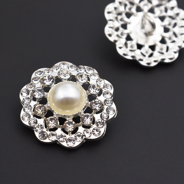 PandaHall Metal Buttons, with Rhinestone and Plastic Beads, Platinum, 23mm Plastic Flower
PandaHall Metal Buttons, with Rhinestone and Plastic Beads, Platinum, 23mm Plastic Flower