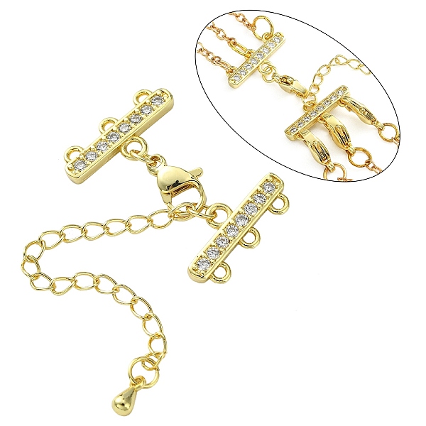 PandaHall Brass Micro Pave Cubic Zirconia Chain Extender, Necklace Layering Clasps, with 3 Strands 6-Hole Ends and Lobster Claw Clasps...
PandaHall Brass Micro Pave Cubic Zirconia Chain Extender, Necklace Layering Clasps, with 3 Strands 6-Hole Ends and Lobster Claw Clasps...