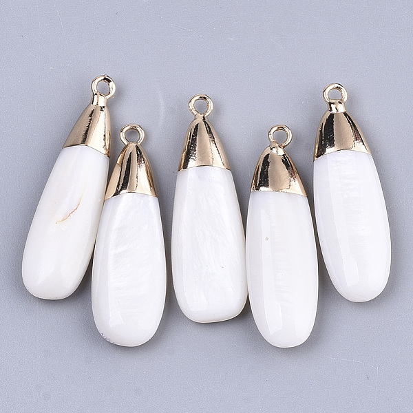 PandaHall Natural Freshwater Shell Pendants, with Golden Plated Brass Findings, Teardrop, White, 32~33.5x9~10.5x4~5mm, Hole: 1.6mm...
PandaHall Natural Freshwater Shell Pendants, with Golden Plated Brass Findings, Teardrop, White, 32~33.5x9~10.5x4~5mm, Hole: 1.6mm...