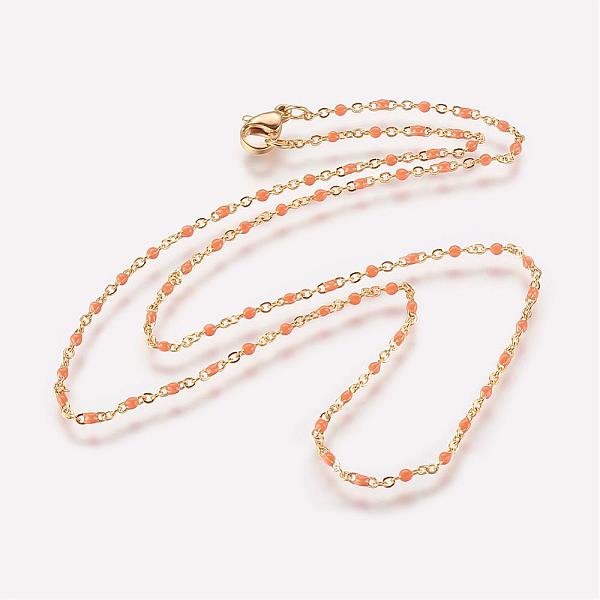 PandaHall 304 Stainless Steel Chain Necklaces, with Enamel Links, Golden, Orange, 17.91 inch(45.5cm), 1.5~2mm 304 Stainless Steel Orange
PandaHall 304 Stainless Steel Chain Necklaces, with Enamel Links, Golden, Orange, 17.91 inch(45.5cm), 1.5~2mm 304 Stainless Steel Orange