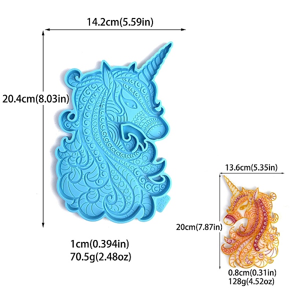 PandaHall DIY Wall Decoration Silicone Molds, Resin Casting Molds, for UV Resin, Epoxy Resin Craft Making, Deep Sky Blue, Unicorn...
PandaHall DIY Wall Decoration Silicone Molds, Resin Casting Molds, for UV Resin, Epoxy Resin Craft Making, Deep Sky Blue, Unicorn...